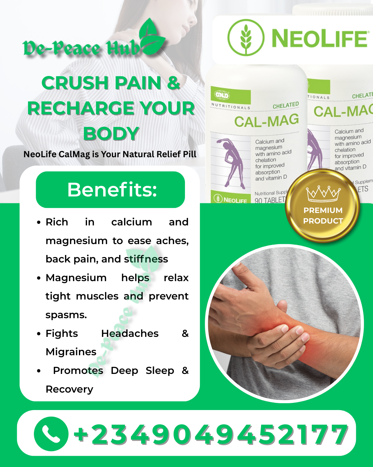 Neolife Product Neolife Cal-Mag Neolife Chelated Cal-Mag NeoLife Product for body pain De Peace Hub Newlife Supplement
